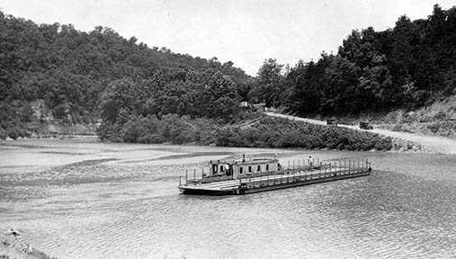 Boonesborough Ferry crossing the Kentucky River