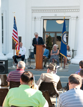 Charles Hay speaking at the Walk of Fame dedication ceremony.
